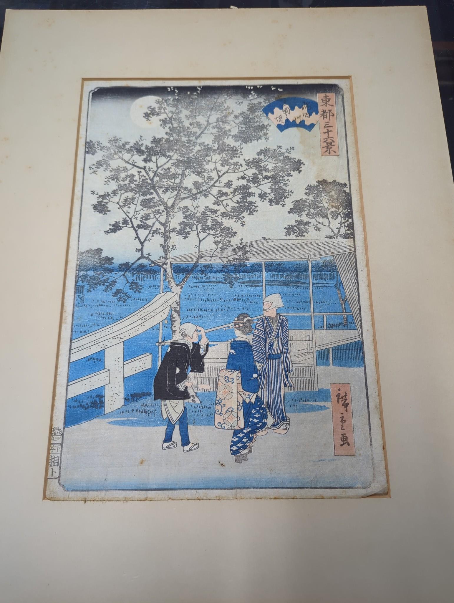 A collection of framed and mounted Japanese prints (approx. 15)